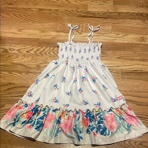 Tommy Bahama White and Pink Smocked Sundress